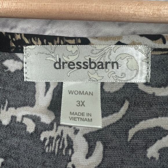Dressbarn Women 3X Artsy Maximalist Boho Whimsigoth Abstract Ruffle Tunic Blouse - Picture 7 of 12